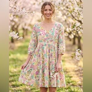 Uncle Frank Multicolor Floral Eyelet Dress